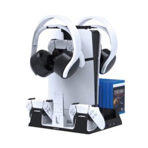 Green Lion PS5 Cooling Stand Charging Station – White